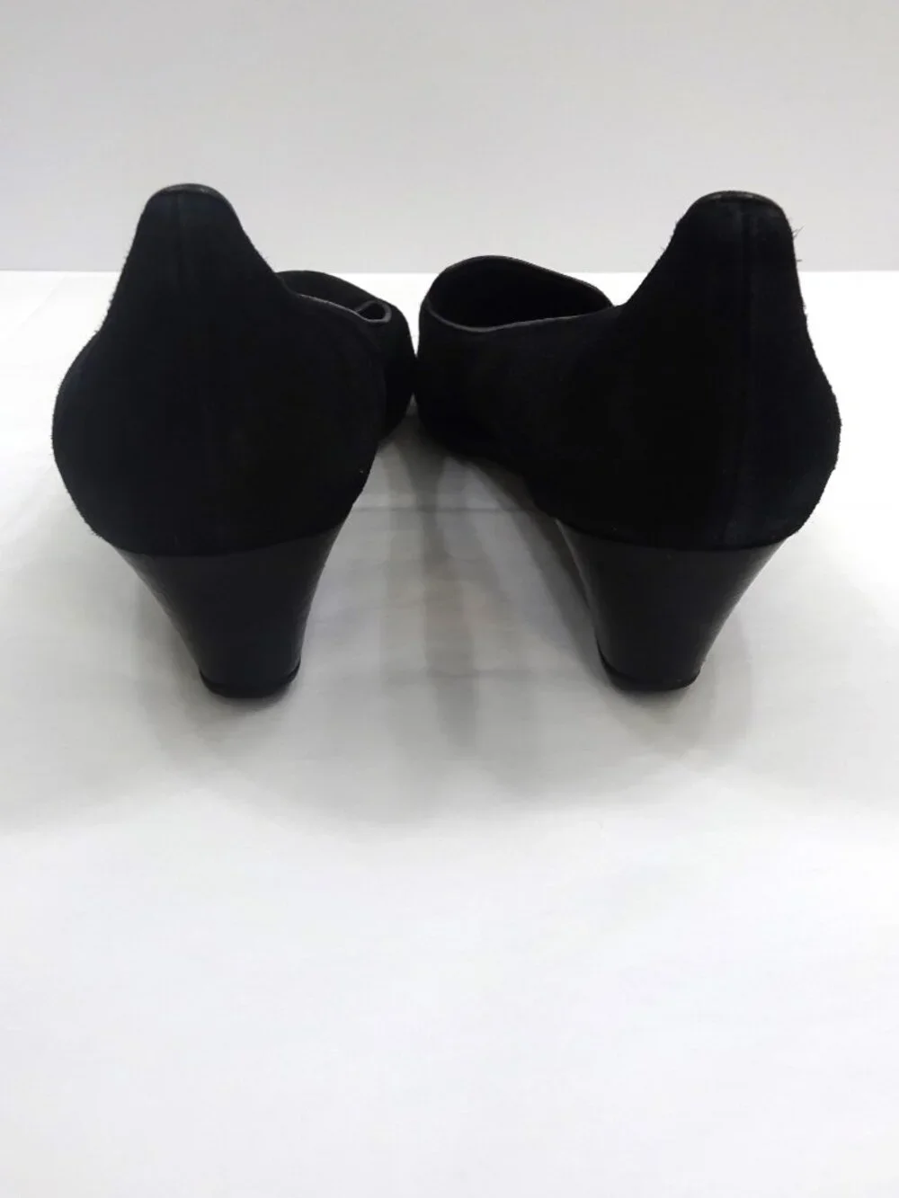 Cole Haan Black Suede Wedge Pumps - Size 9
